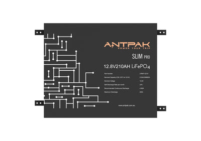 ANTPAK Slimline Slim Lithium Battery 12V 210Ah LiFePO4 Deep Cycle 200A BMS