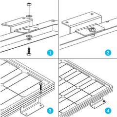 CORE Solar Panel Mounting Z Bracket Mount for RV, Roof, Boat, Set of 4 Units