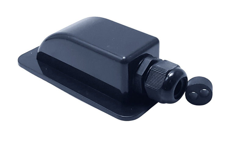 1 Gland Black with 2 Cable Grommet Cable Entry Cover (Lightweight ABS) - Simply Solved Caravans PTY LTD