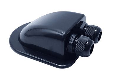 2 Gland Black Cable Entry Cover (Lightweight ABS) - Simply Solved Caravans PTY LTD