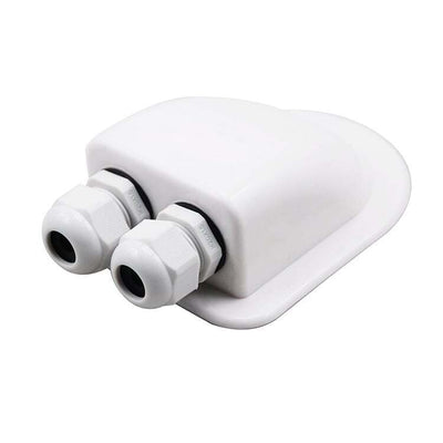 2 Gland White Cable Entry Cover (Lightweight ABS) - Simply Solved Caravans PTY LTD