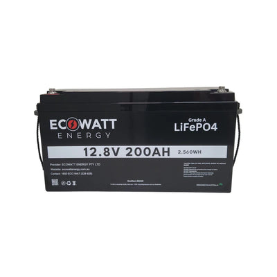 EcoStore 200Ah 12.8V LiFePO4 Battery - (EVE Cells) & (Bluetooth BMS - JBD)