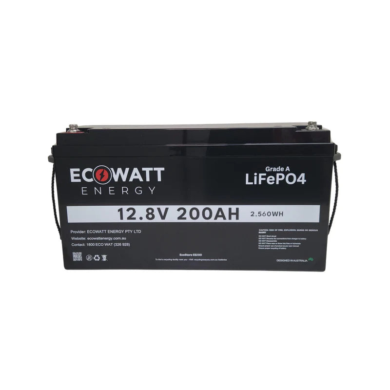 EcoStore 200Ah 12.8V LiFePO4 Battery - (EVE Cells) & (Bluetooth BMS - JBD)