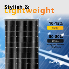 Exotronic 110W Fixed Solar Panel 1050x525x25mm