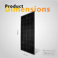 Exotronic 200W Fixed Solar Panel 1480x670x25mm