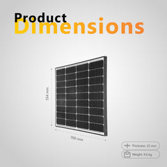 Exotronic 75W Fixed Solar Panel 554x700x25mm