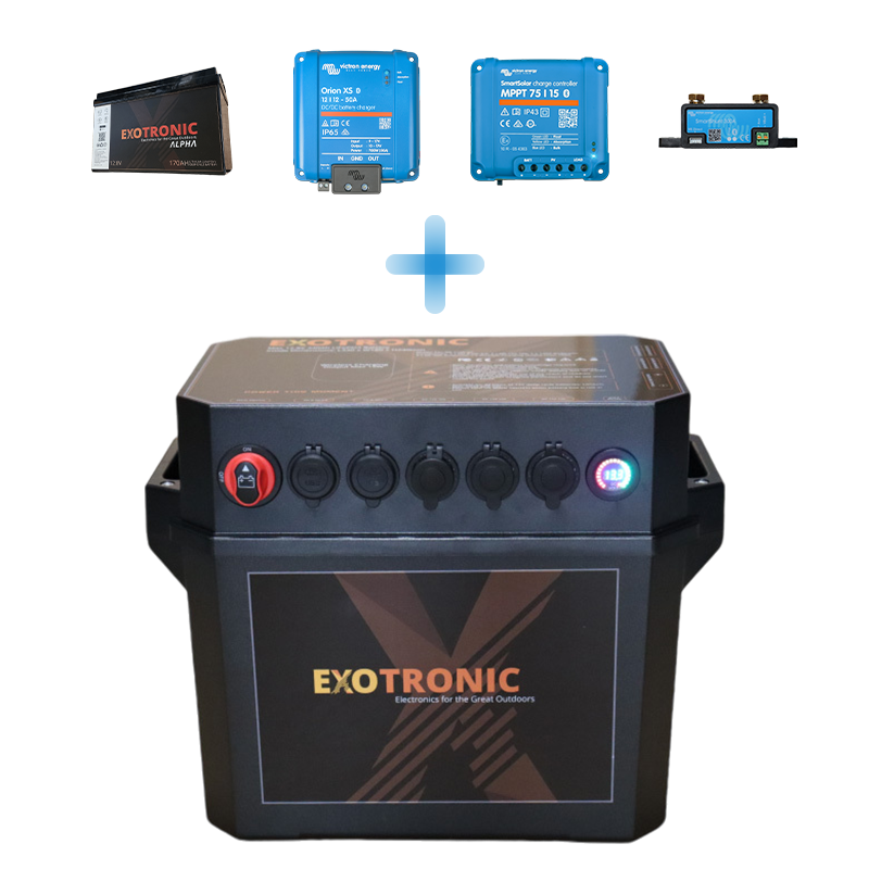 Exotronic 170Ah Pre-wired Orion XS + SmartSolar + SmartShunt Battery Box