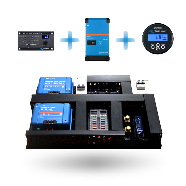 Exotronic Coorong Series Pre-wired Victron Board - Split - 3000VA + Mains 120A + Solar 50A + DC-DC 30A