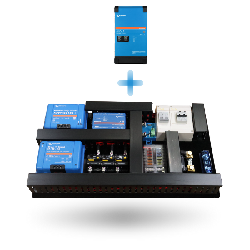 Exotronic Ikara Series Pre-wired Victron Board - Landscape - 3000VA + Mains 120A + Solar 50A + DC-DC 30A + Cerbo GX