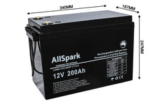 ALLSPARK 12V 200AH HIGH PERFORMANCE LITHIUM BATTERY (ABS CASE) GENERATION 2 - Simply Solved Caravans PTY LTD