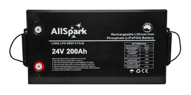 ALLSPARK 24V 200AH HIGH PERFORMANCE LITHIUM BATTERY - Simply Solved Caravans PTY LTD