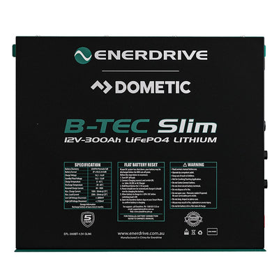 B - TEC 300AMP / 12V LIFEPO4 BT SLIM METAL CASE BATTERY - Simply Solved Caravans PTY LTD