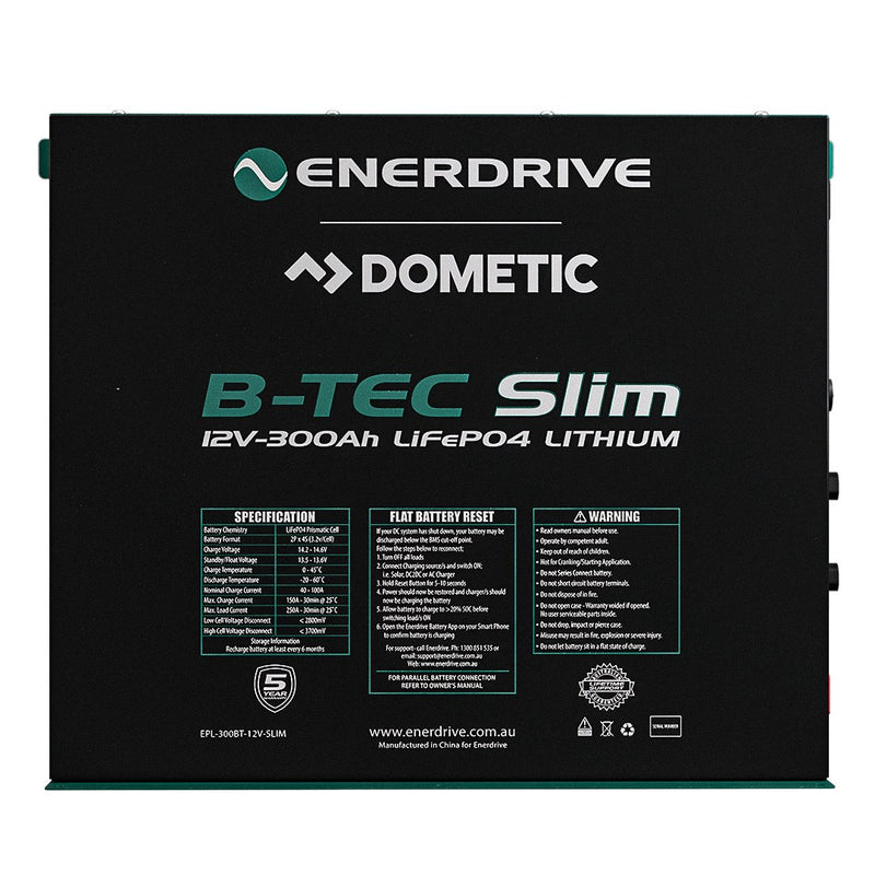 B - TEC 300AMP / 12V LIFEPO4 BT SLIM METAL CASE BATTERY - Simply Solved Caravans PTY LTD