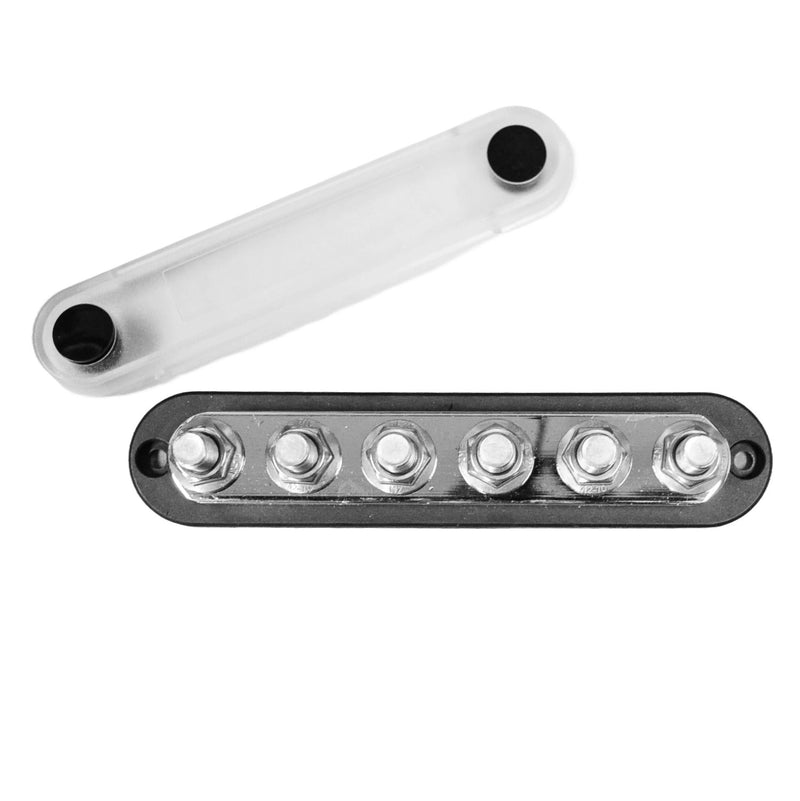 Exotronic 300A Black 6x M10 Stud Busbar with Cover - Simply Solved Caravans PTY LTD