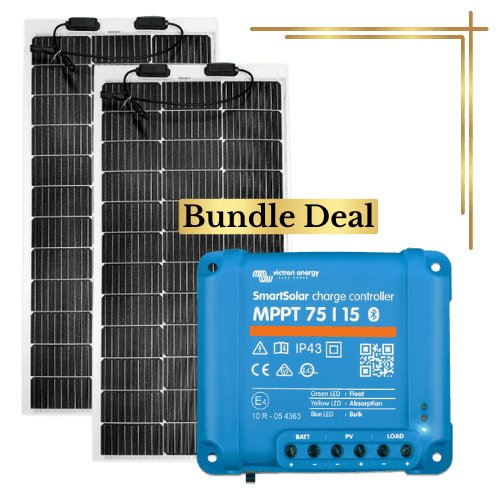 Sunman eArc 2x 100W Flexible Solar Panel & Victron SmartSolar MPPT 75/15 - Simply Solved Caravans PTY LTD