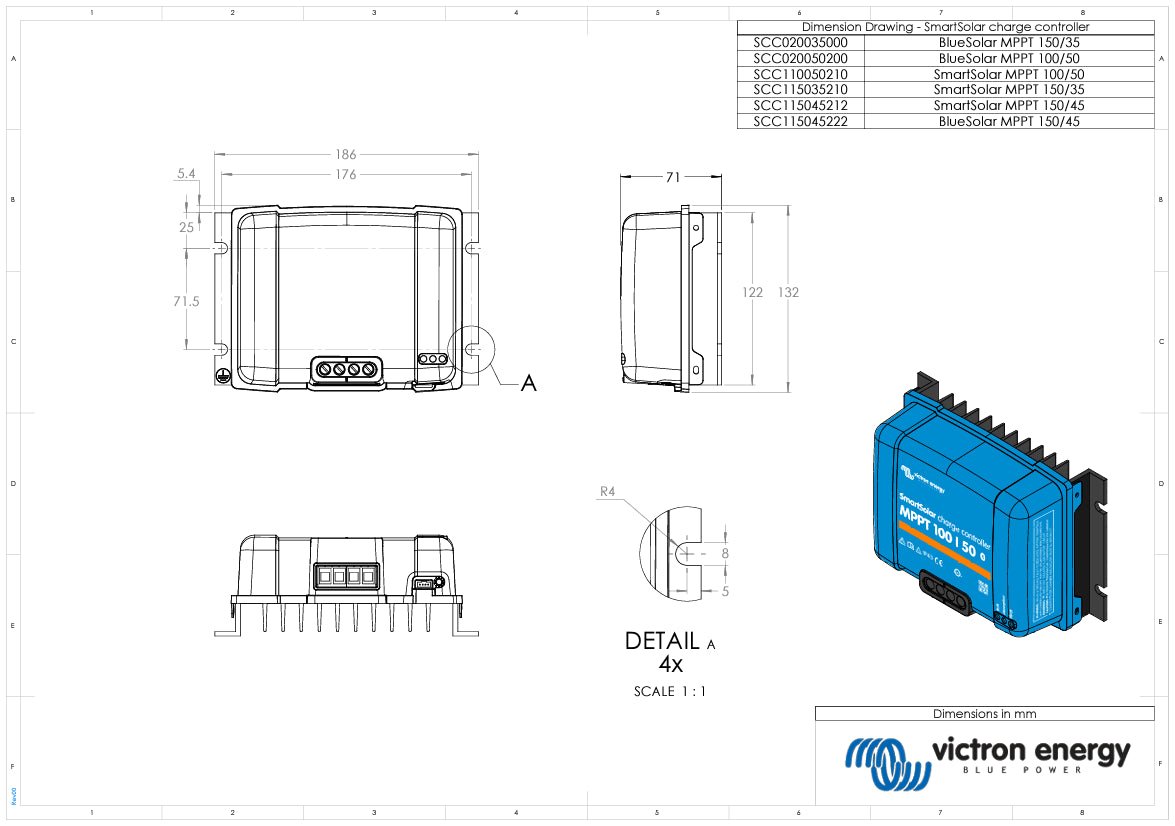 Victron SCC115045212 SmartSolar MPPT 150/45 Bluetooth Solar Controller